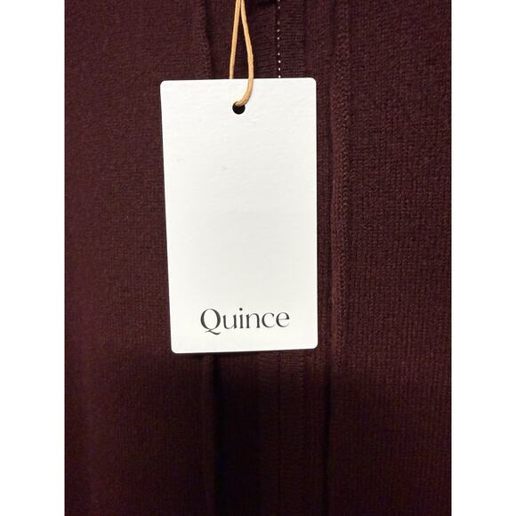 Quince Mongolian Cashmere Full-Zip Women Hoodie Sweater Size L In Rich Burgundy - Picture 3 of 5